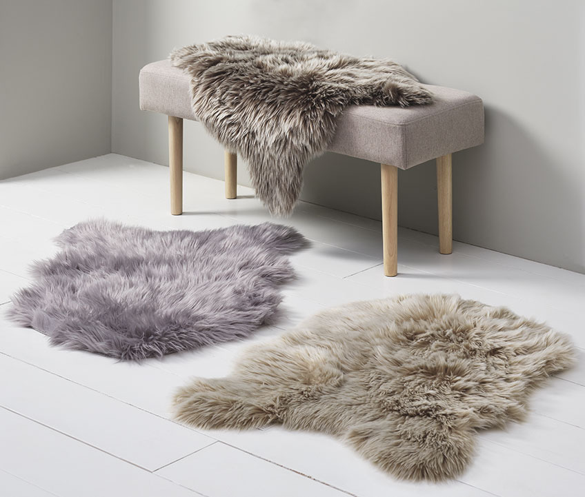 TAKS imiteret pels i grå, lysebrun og beige Imiteret pels skind i forskellige farver