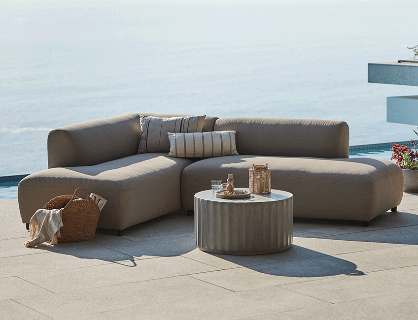 5-personers all-weather lounge sofa i beige