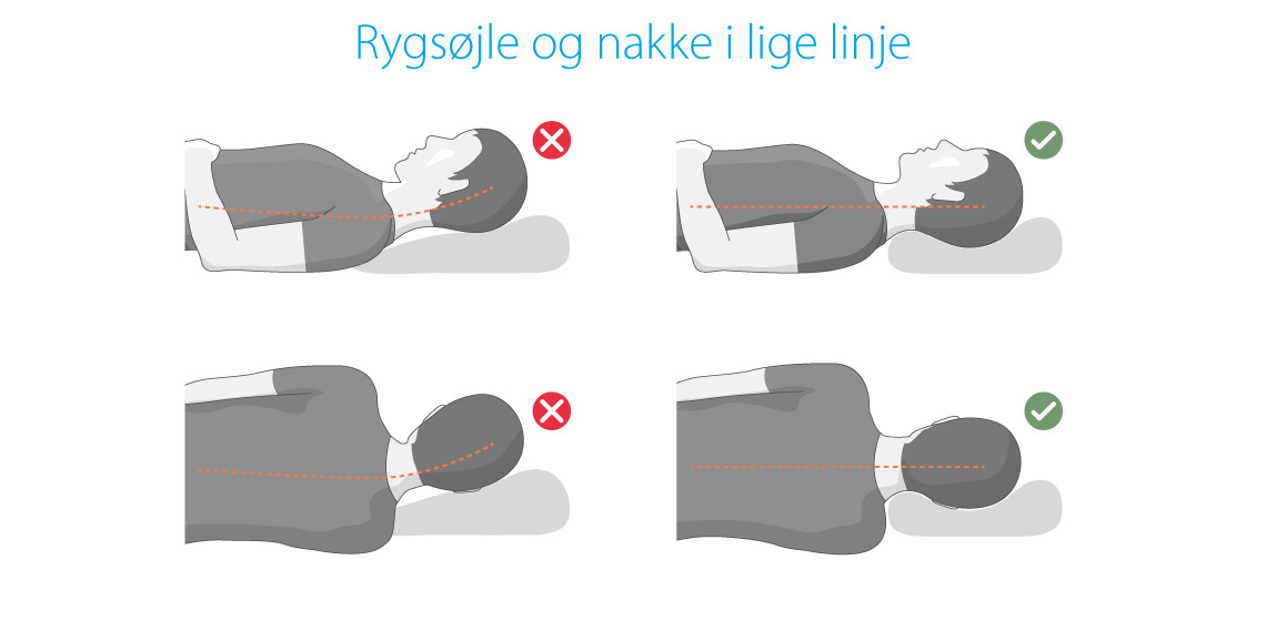 Rygsøjle og nakke i lige linje