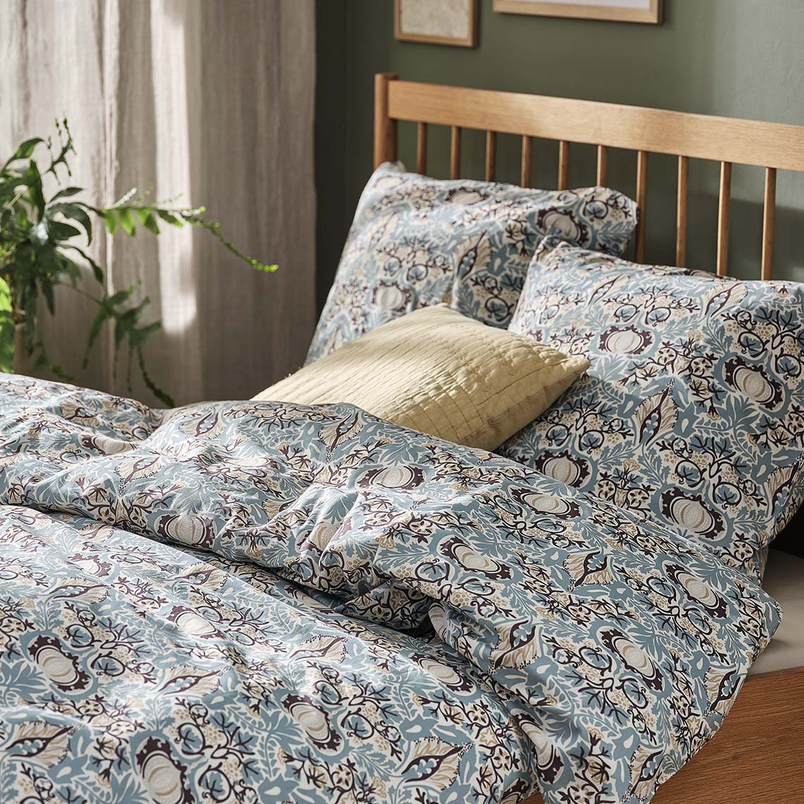 Farverigt bomuldssengetøj i art deco-inspireret design