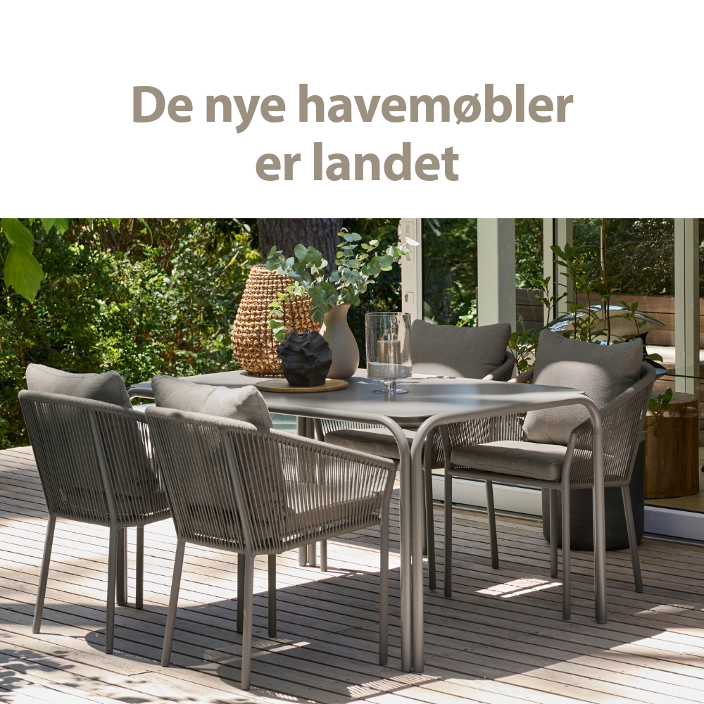 De nye havemøbler er landet