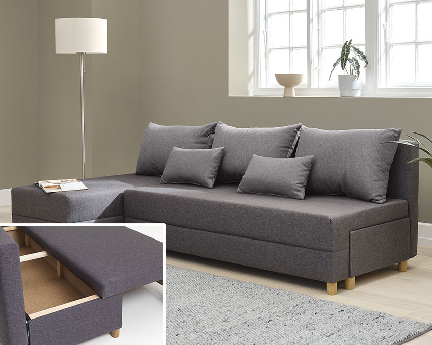 HAMPEN sovesofa har plads til opbevaring Sovesofa med plads til opbevaring